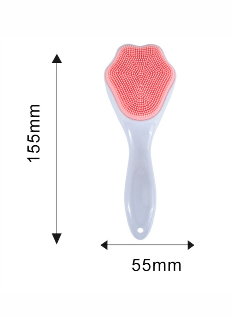 HieerBus - Silicone Facial Cleansing Brush, Cleanser Face Exfoliator Fine Bristles for Sensitive Skin Easy to Clean Lather Well (pink) - Image 1