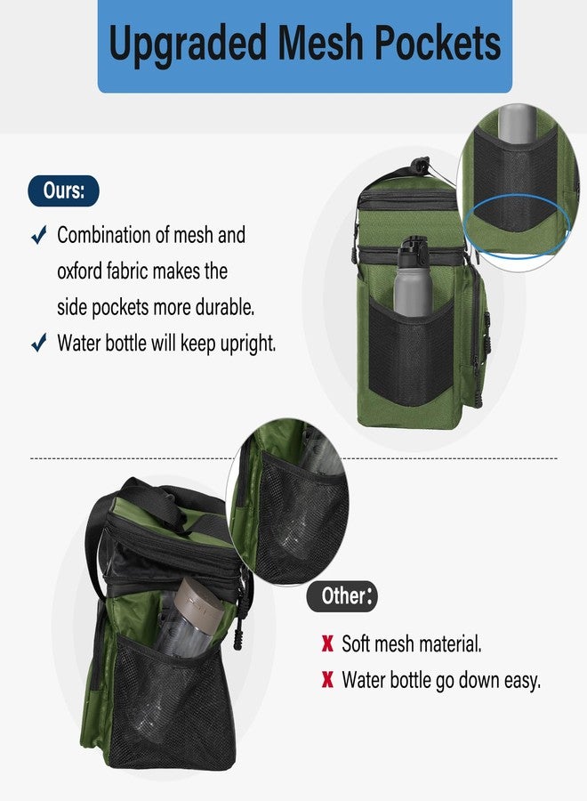 TENKIST Lunch Box Cooler Bag - Insulated Tactical Lunchbox for Men - Large Lunch Pail Lunch Kit for Adults Work Outdoor Shifts Trips Army Green 16L - Image 3