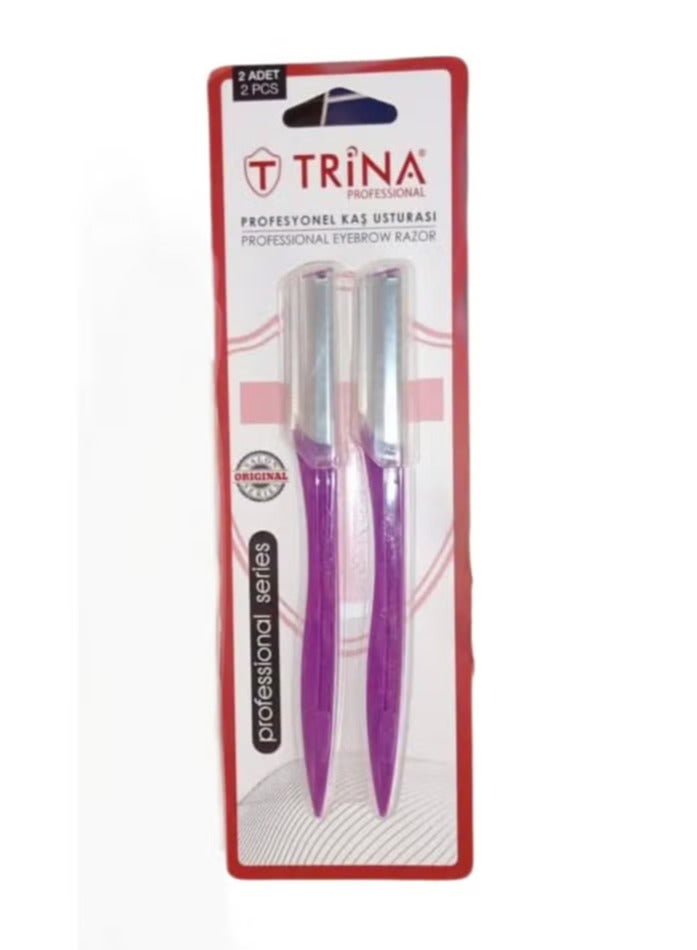 ترينا شفرات ترينا لإزالة شعر الوجه للنساء، شفرات دقيقة لإزالة الشعر غير المرغوب فيه من الوجه، حلاقة آمنة وسريعة للبشرة الحساسة، مناسب لإزالة شعر الخدود، الفك، الشفة العليا، تصميم مريح وسهل الاستخدام، أدوات إزالة شعر للنساء للعناية الشخصية، مثالي للاستخدام اليومي والحصول على بشرة ناعمة ومرتّبة. - Image 2