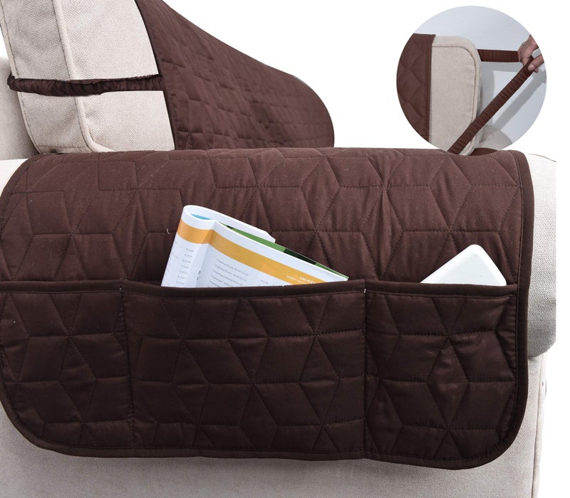 Ameritex Waterproof Nonslip Recliner Cover Christmas Decor Stay in Place, Dog Couch Recliner Cover Furniture Protector for Pets and Kids (Chocolate, 23'') - Image 5