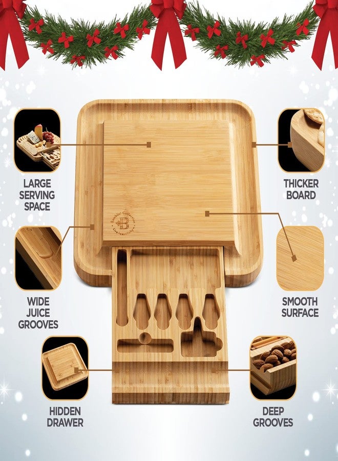 Bambüsi Charcuterie Boards Gift Set, Bamboo Cheese Board with Serving Accessories - Image 2