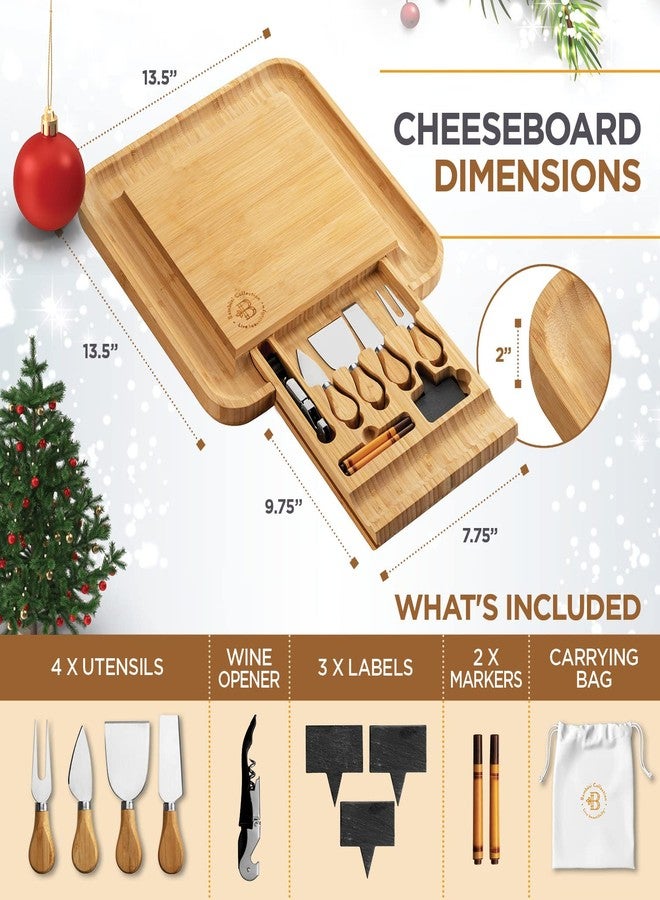 Bambüsi Charcuterie Boards Gift Set, Bamboo Cheese Board with Serving Accessories - Image 5