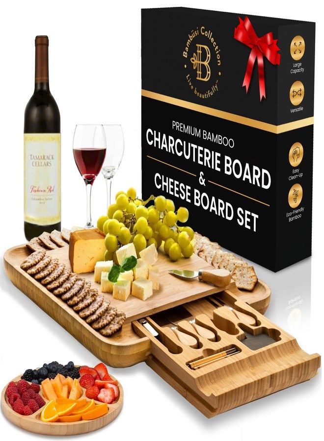 Bambüsi Charcuterie Boards Gift Set, Bamboo Cheese Board with Serving Accessories - Image 1