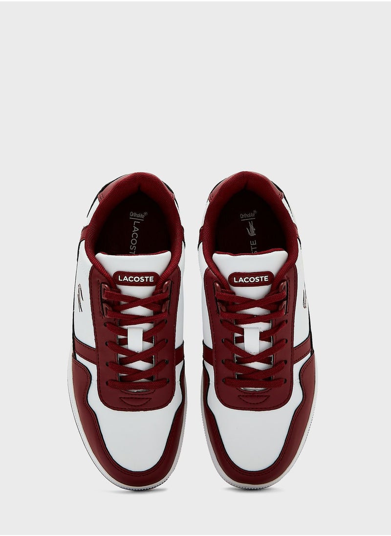 LACOSTE - Kids Lace Up Court Sneakers - Image 1