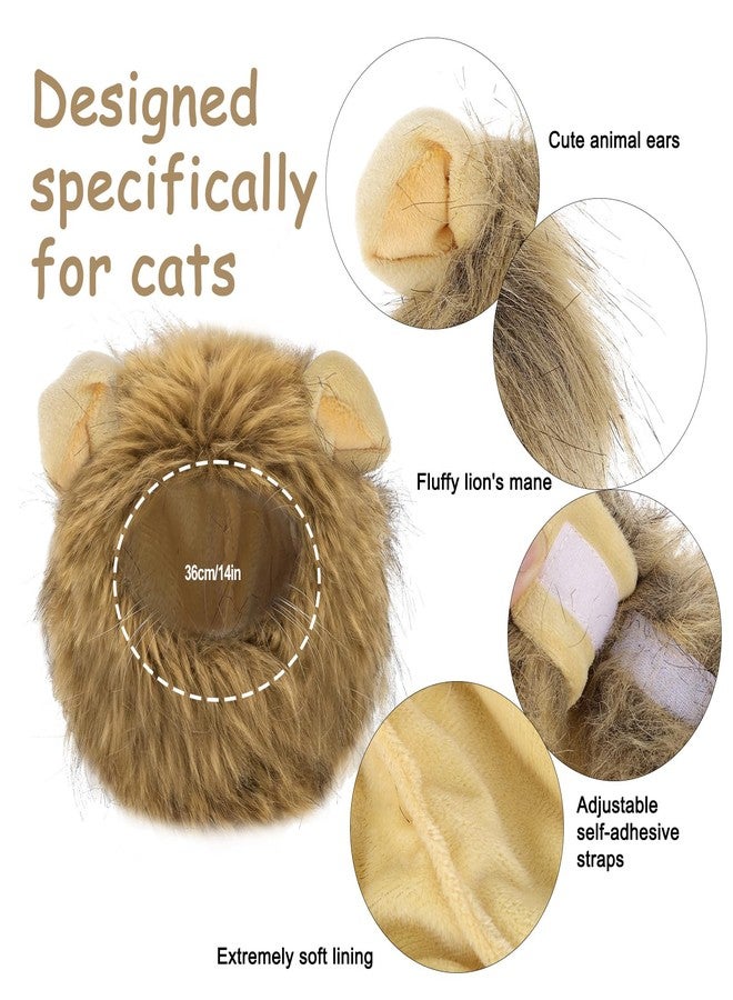 HaiFafafaing Lion Mane Wig for Cats- Funny Pet Cat Halloween Costumes Adjustable - Image 3
