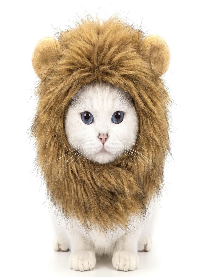 HaiFafafaing Lion Mane Wig for Cats- Funny Pet Cat Halloween Costumes Adjustable - Image 2