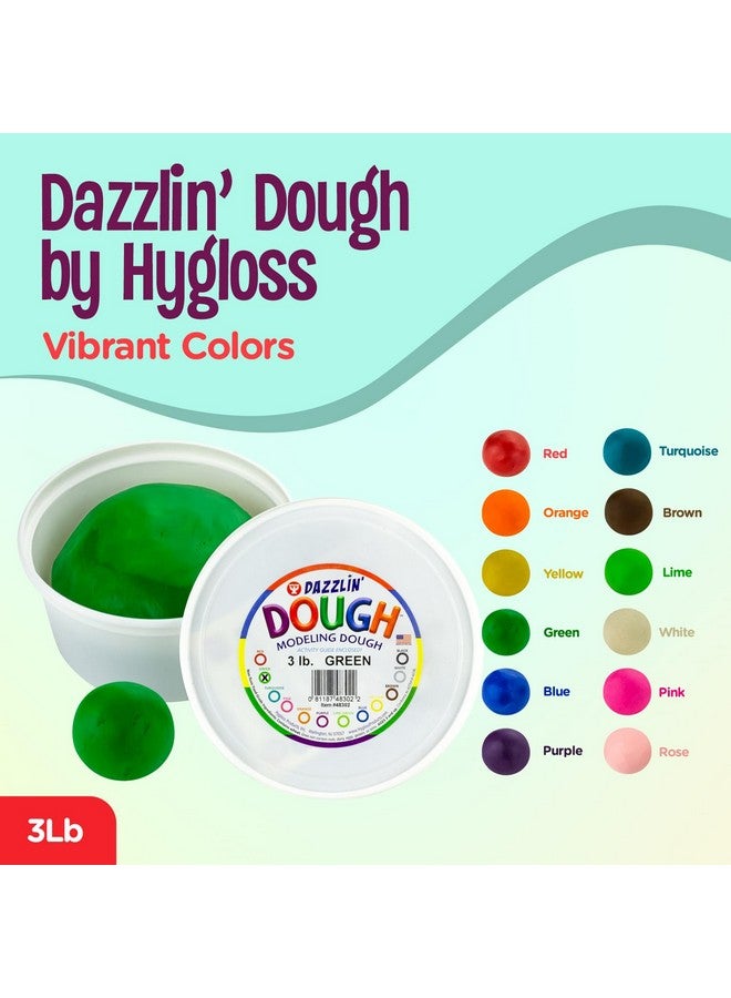 Hygloss Play Modeling Dough - Green Dough Unscented - Safe & Non-Toxic for Kids Arts & Crafts - Party Favors - Classroom Supplies - 3lb - Image 2