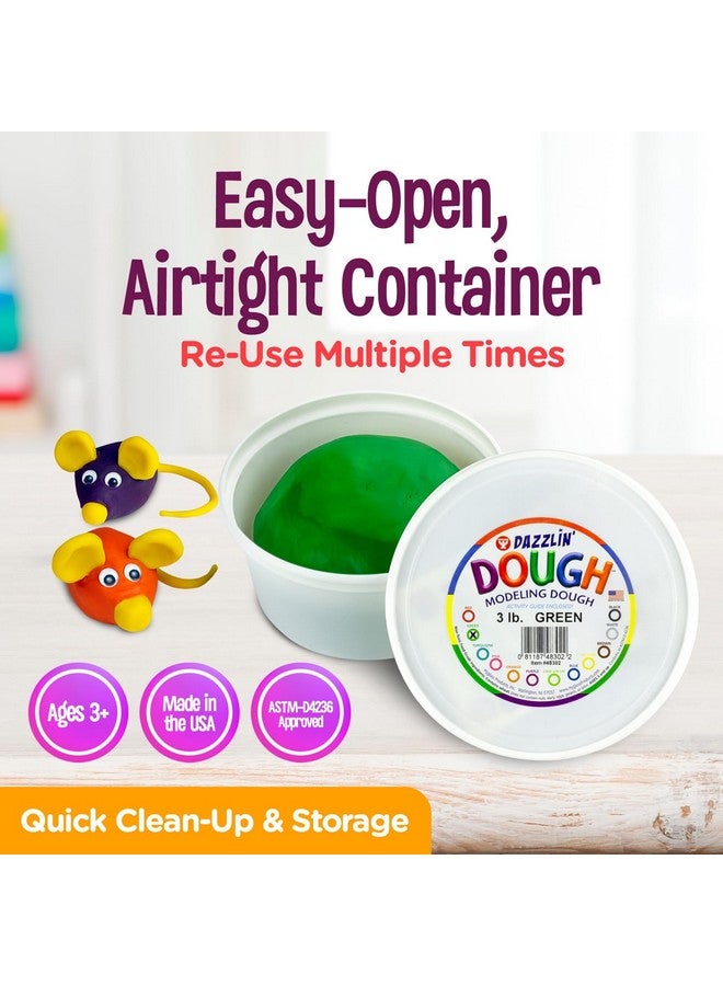 Hygloss Play Modeling Dough - Green Dough Unscented - Safe & Non-Toxic for Kids Arts & Crafts - Party Favors - Classroom Supplies - 3lb - Image 3