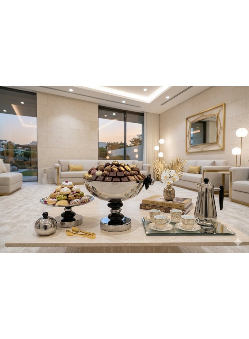 A set of multi-use dessert and fruit serving dishes with an elegant design, two pieces - Image 3