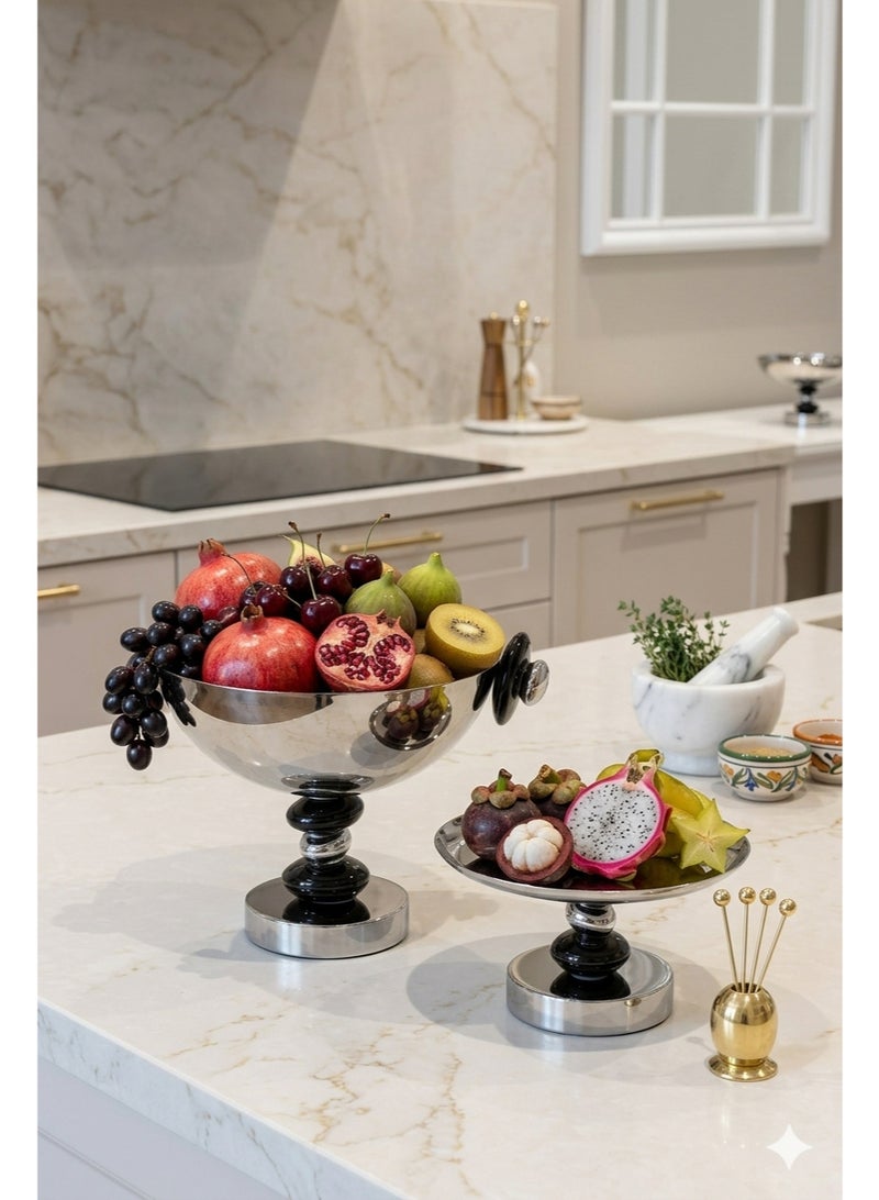 A set of multi-use dessert and fruit serving dishes with an elegant design, two pieces - Image 4
