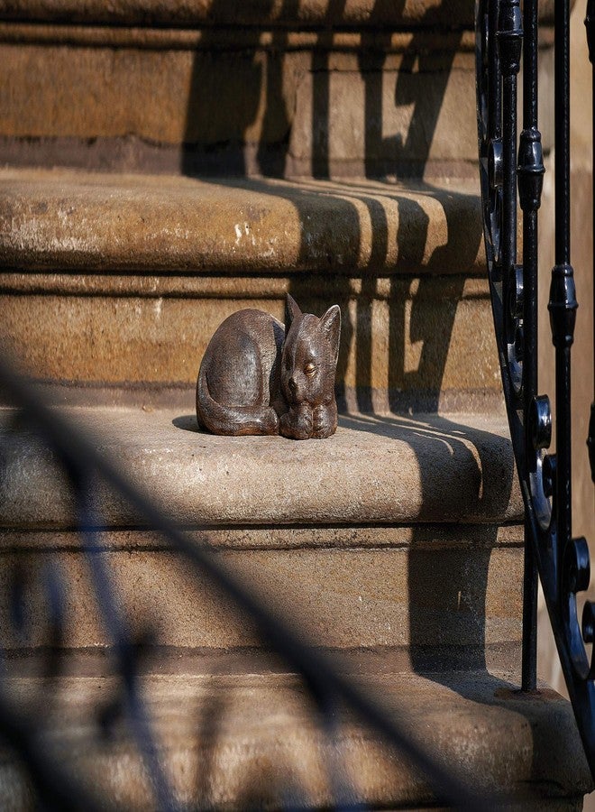 Roman Sleeping Cat Bronze Finish Indoor/Outdoor Decorative Stone Statue - Image 2