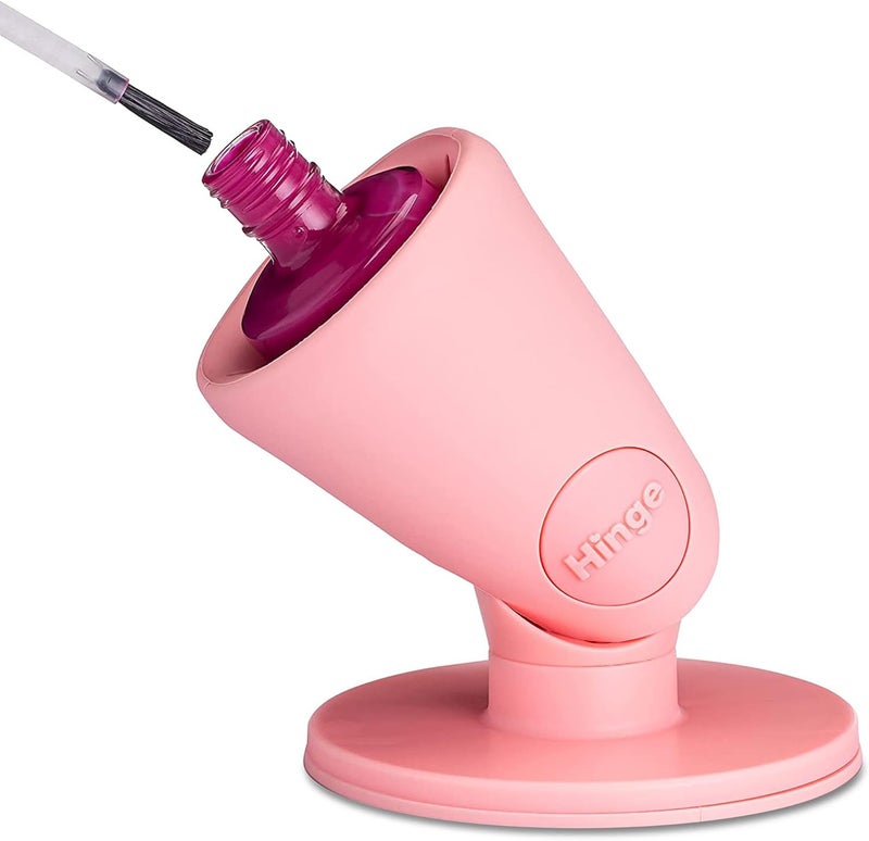 Tweexy tweexy Hinge Untippable Nail Polish Bottle Holder | Anti-Spill Nail Polish Holder Stand, Tilted, IntelliStick Airlock Suction | Fingernail Painting, Nail Art Tools | Nail Polish Accessories (Blush)