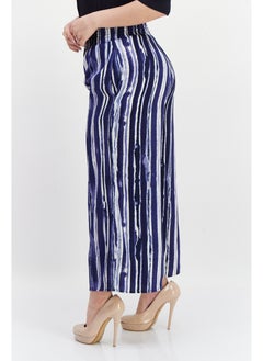 French Connection Women Regular Fit Tie Dye Palazzo Pants, Navy Blue Combo  - Image 5