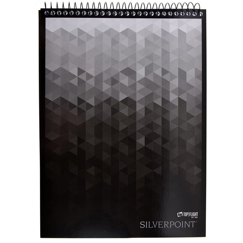 Top Flight Silverpoint Top Wire Legal Pad, College Rule, Heavy Back, 8.5 x 11.75 Inches, 70 Sheets, Protective Cover, Gray/Black (51073) - Image 2