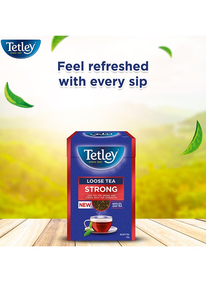 Tetley شاي أسود قوي سائب 200 جرام - Image 5