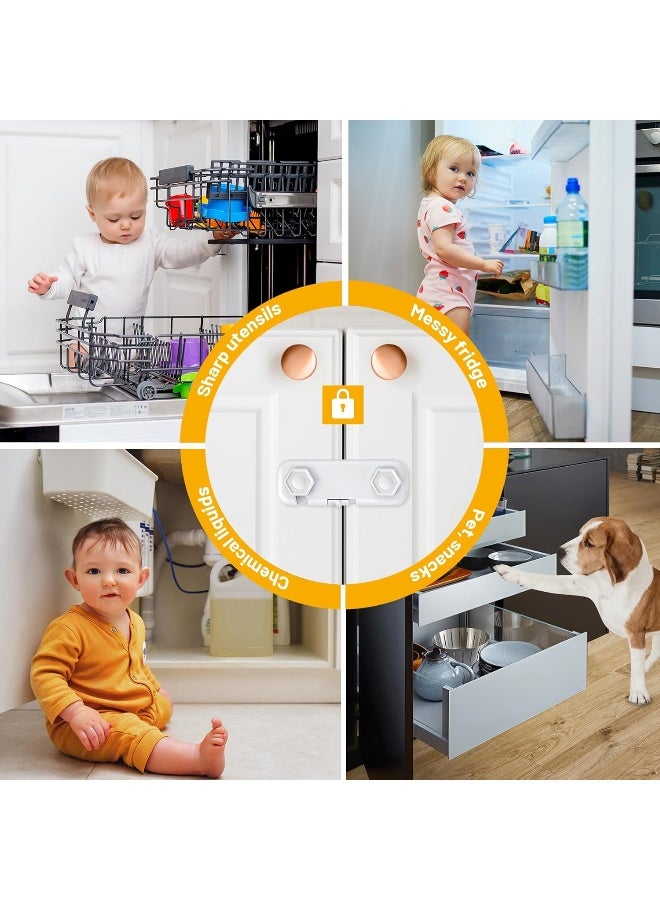 TRILINK Pack of 6 Child Safety Locks for Cupboards and Drawers, Fridge, Door - Cupboard Lock, Drawer Lock Baby, Fridge Lock, Door Lock Children, Baby Proofing - Image 5