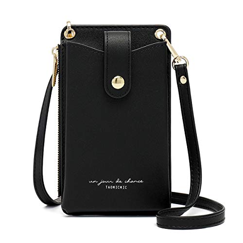 Valentoria Womens Cellphone Crossbody Bag Small Light Leather Shoulder Purse Handbag Card Wallet Lanyard Case Girls Satchel Pouch - Image 1
