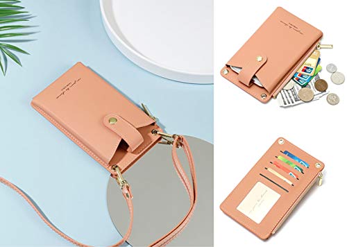 Valentoria Womens Cellphone Crossbody Bag Small Light Leather Shoulder Purse Handbag Card Wallet Lanyard Case Girls Satchel Pouch - Image 3