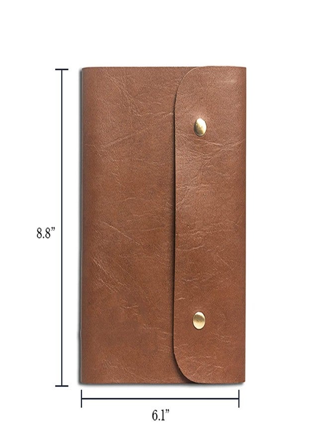 The Messy Corner Leather Button Diary | A5 Travel Notebook & Daily Planner for Men and Women | Vegan & Premium Quality | 105 GSM, 140 Ruled Pages - Stylish Brown Notepad - Image 3
