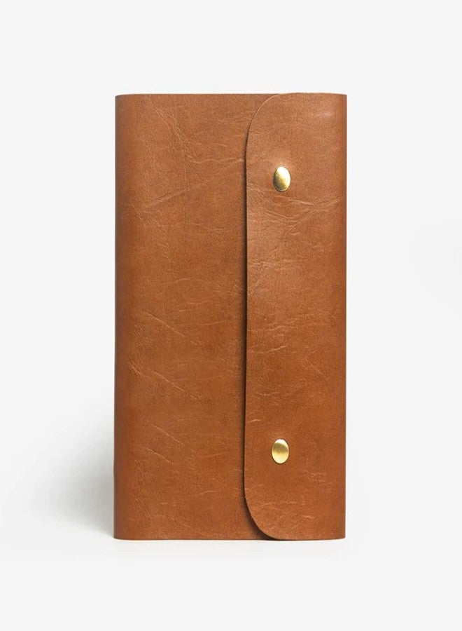 The Messy Corner Leather Button Diary | A5 Travel Notebook & Daily Planner for Men and Women | Vegan & Premium Quality | 105 GSM, 140 Ruled Pages - Stylish Brown Notepad - Image 1