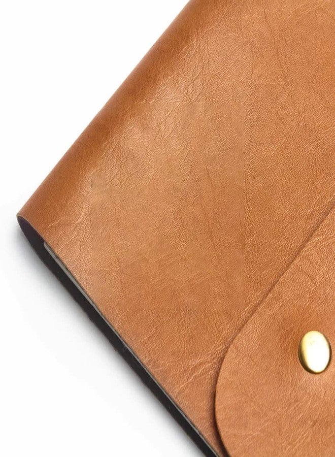 The Messy Corner Leather Button Diary | A5 Travel Notebook & Daily Planner for Men and Women | Vegan & Premium Quality | 105 GSM, 140 Ruled Pages - Stylish Brown Notepad - Image 2