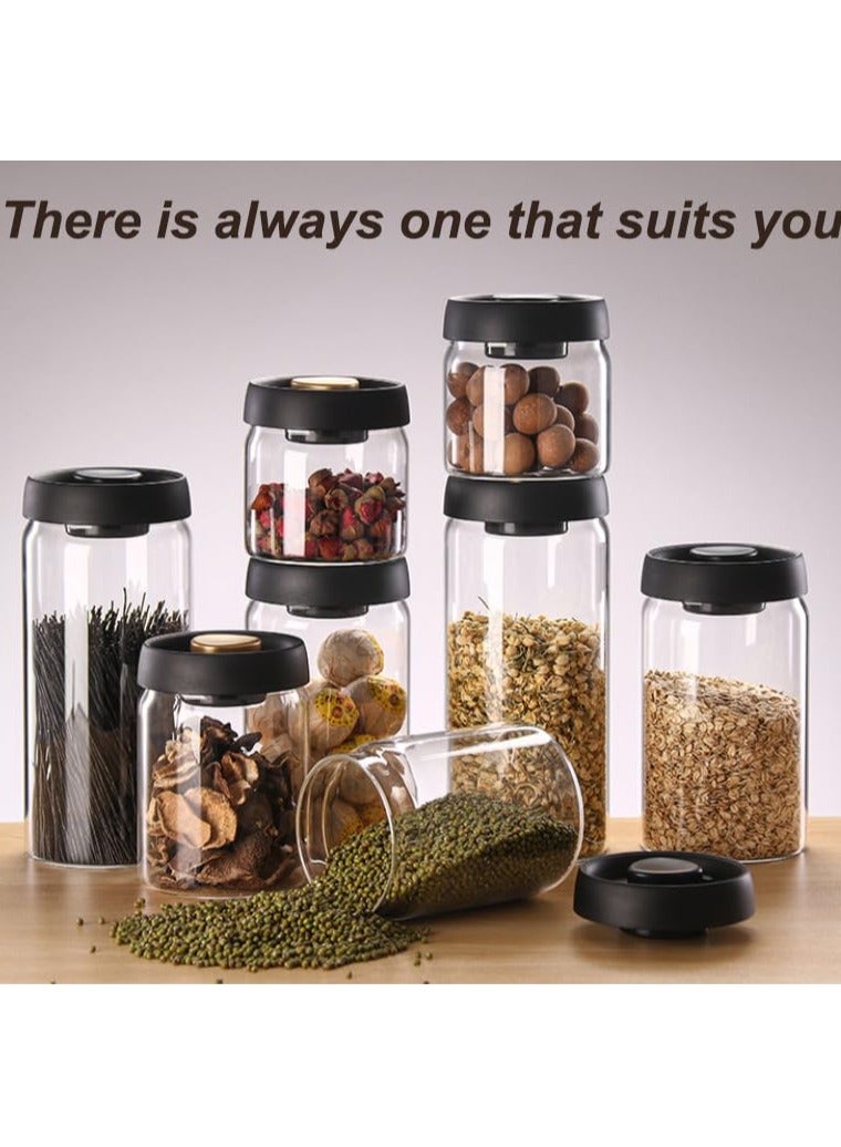Jolley Coffee bean storage container, kitchen storage cabinet sealed glass jar set, with vacuum valve cover, suitable for vacuum preservation of tea, sugar, biscuits, spices, dry food, etc. - Image 5