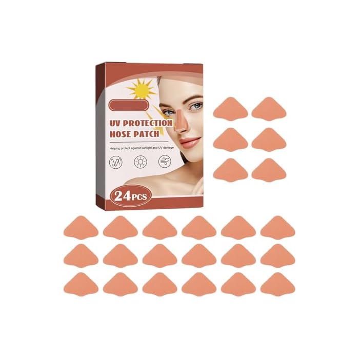24PCS Nose Patches,Sun Blocking Nose Guard Stickers,Breathable Sun Patch,Adhesive Cover for Outdoor Activities Beach Hiking Golf Fishing
