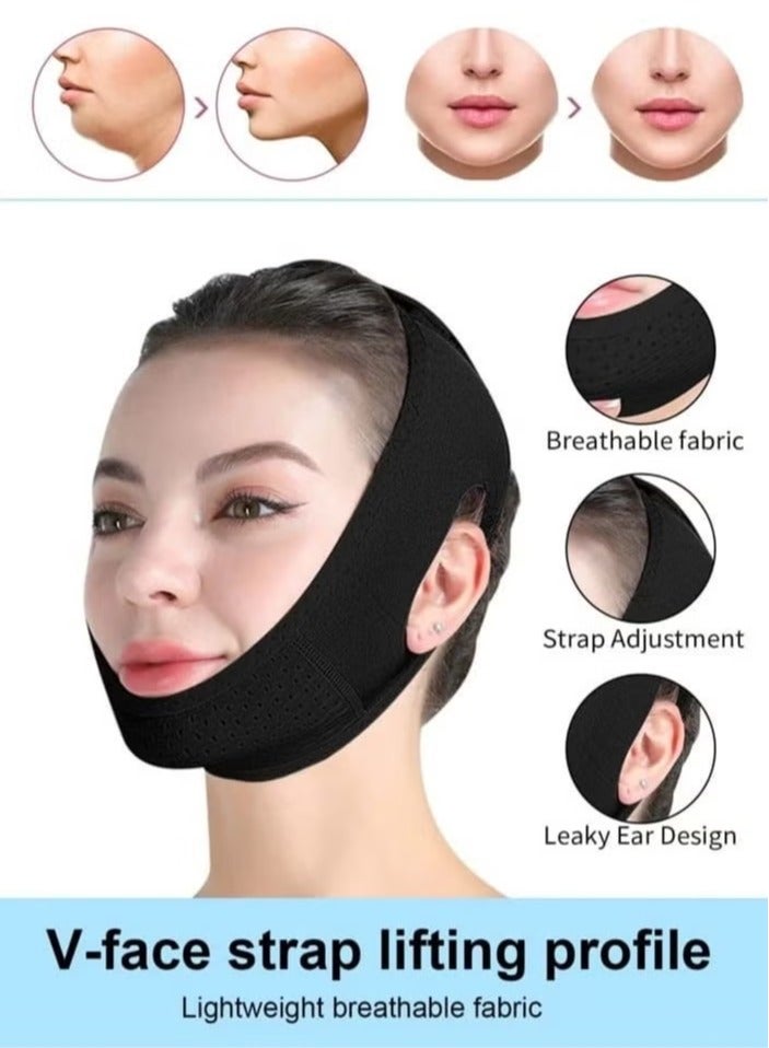 هيكوموني أحزمة وجه وذقن رياضية - تصميم مريح لشد وتنحيف الوجه - مثالي للاستخدام اليومي والرياضة  - Image 2