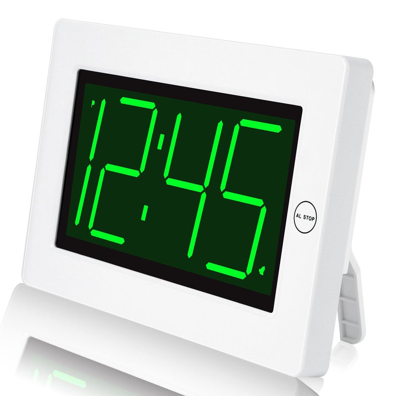 KWANWA LED Digital Clock Alarm Clock Wall Clock 3 LED Digit Display Adjustable Brightness Auto Night Mode Auto Alarm Volume Increasing WallMount  Tabletop Alarm Clock for Bedroom