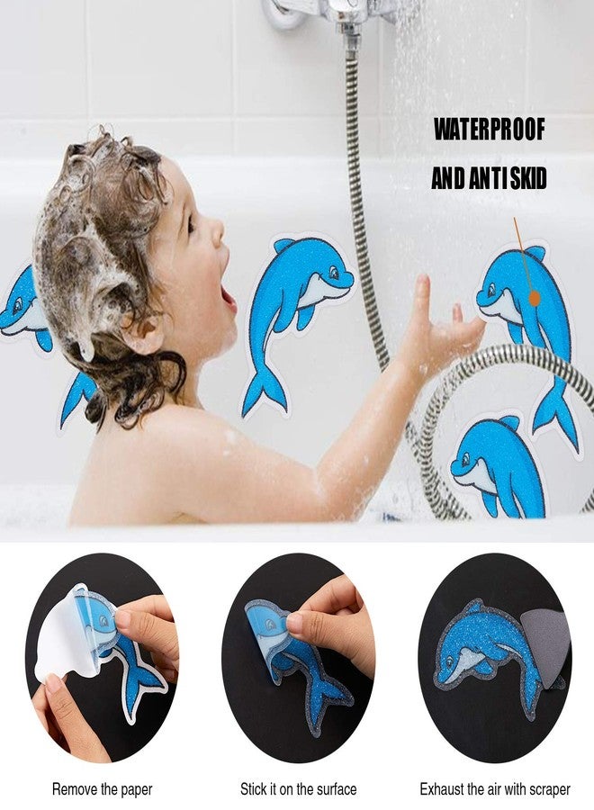 Secopad Non Slip Dolphin Bathtub Stickers, 20 PCS Adhesive Kids Anti Slip Decal Treads for Shower and Bath Tub with Premium Scraper - Image 5