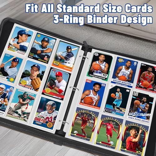Kitoyz 900 Pockets Baseball Sleeves - Double Side 9-Pocket Trading Card Binder Sleeves Page Protectors Sheet Fits 3 Ring Binder for Game, Sports, Coupons, Business Cards - Image 5