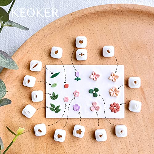 Keoker Mini Polymer Clay Cutters - 15 Shapes Mini Flower Polymer Clay Cutters for Earrings Making, Leaf Clay Earring Cutter Set, Clay Cutters for Polymer Clay Jewelry - Image 5