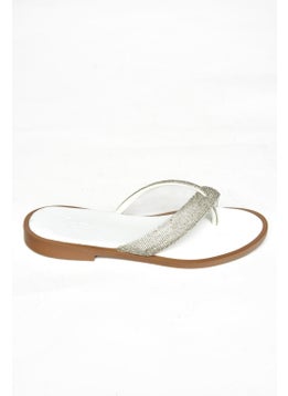 Fox Shoes S250050109 White Stone Flip Flops Women's Slippers  - Image 5