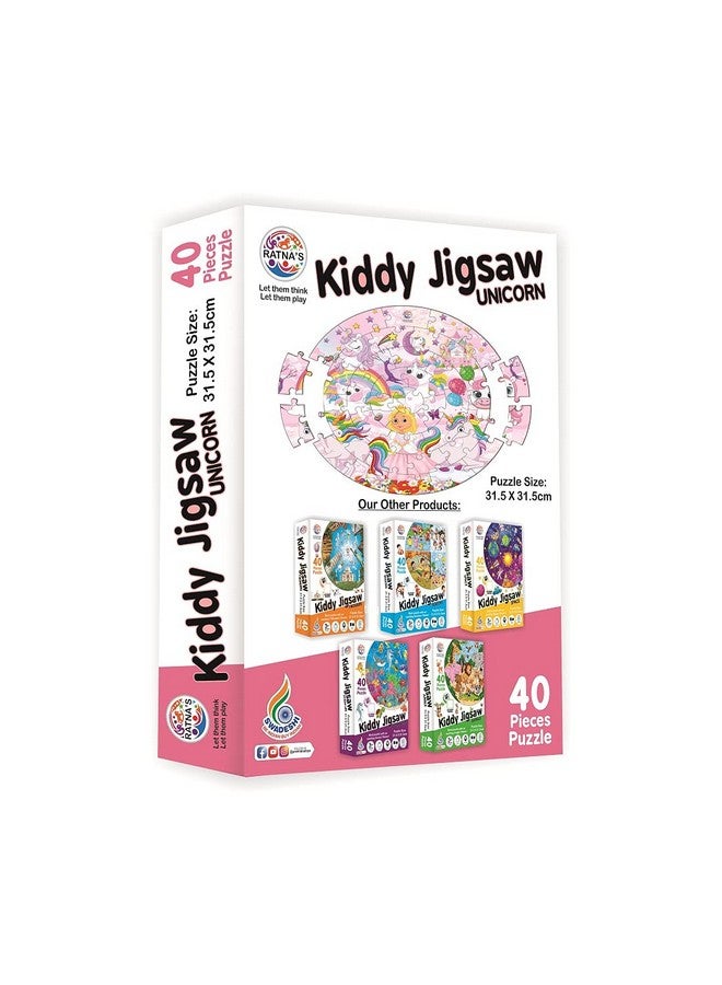 RATNA'S Kiddy Round Jigsaw Puzzle for Kids|40 Pieces Puzzle|31.5 cms Diameter (Unicorn) - Image 5