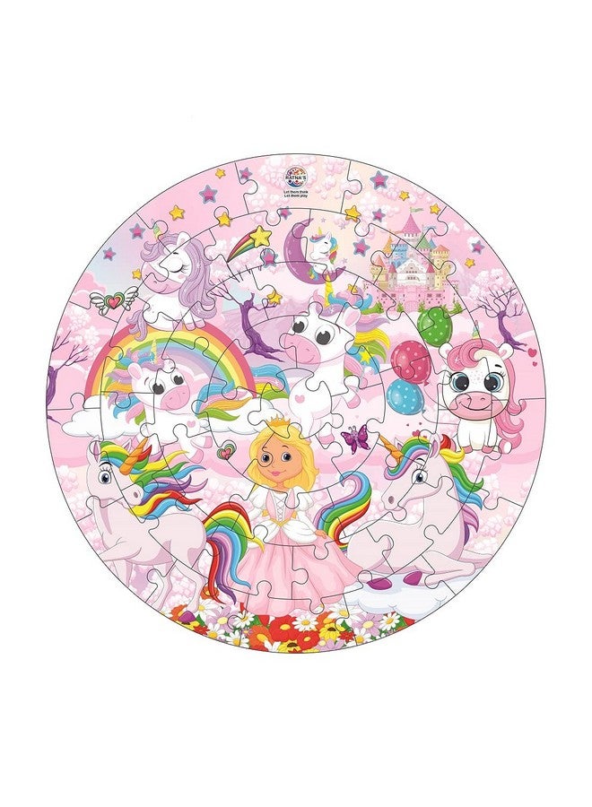 RATNA'S Kiddy Round Jigsaw Puzzle for Kids|40 Pieces Puzzle|31.5 cms Diameter (Unicorn) - Image 3