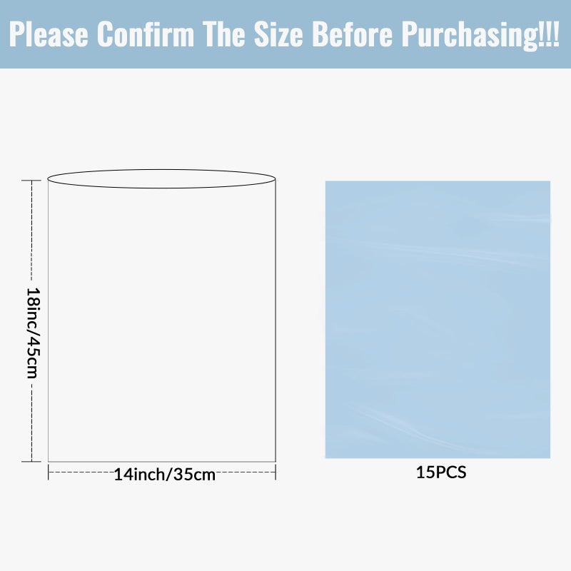 Yeumk 15PCS Shrink Wrap Bags for Gift Baskets Clear Cellophane PVC Heat Shrink Bags for Gift Wrapping (14x18in-15pcs) - Image 2