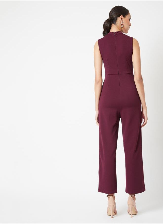 Miss Chase - Cut Out Detail Sequin Waistband Sleeveless Jumpsuit with Pocket by Styli - Image 1