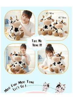 Generic cow plush toy stuffed animal throw plushie pillow doll,soft fluffy friend hugging cushion-present for every age  - Image 3