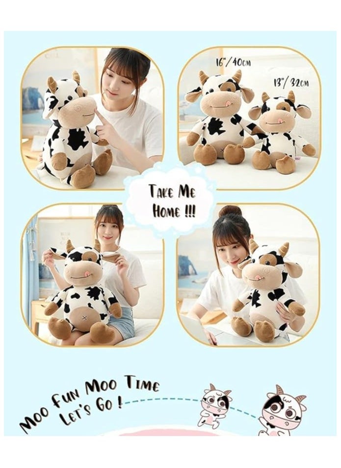Generic - cow plush toy stuffed animal throw plushie pillow doll,soft fluffy friend hugging cushion-present for every age - Image 1