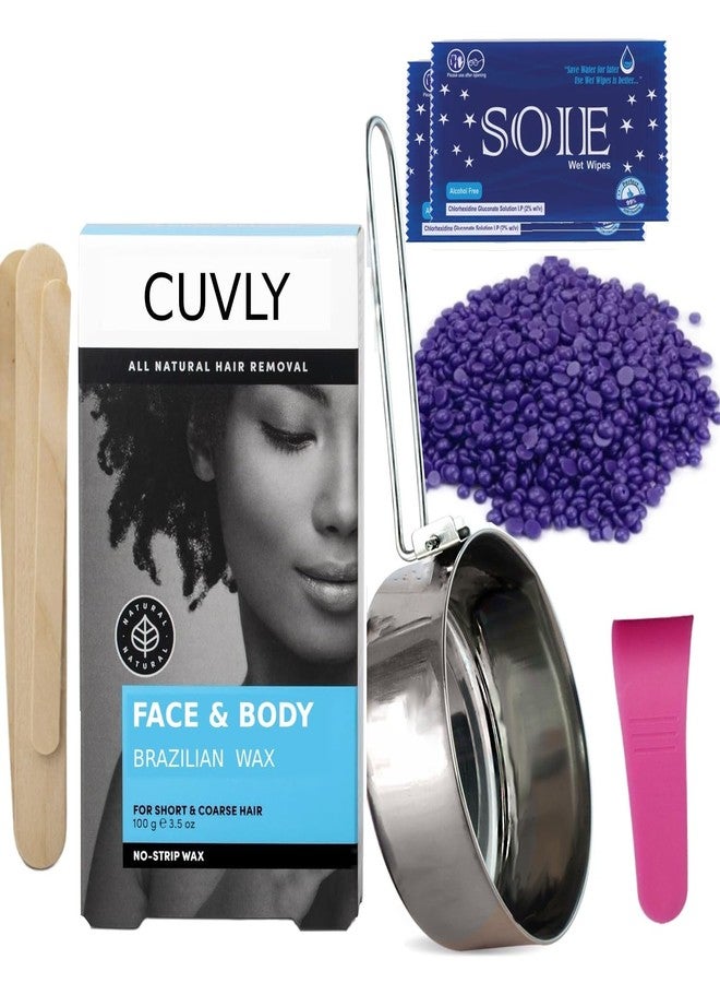 CUVLY Brazilian Stripless Painless Hair Removal Wax For Men & Women| Quick & Easy Tan Removal Waxing For Face, Armpit & Bikini Areas Wax Beans 100gm, Wax For Women (Wax, Waxing Combo) - Image 1