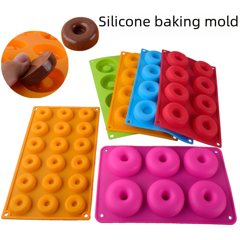 Silicone Donut Baking Mold 6-8-18 Cavity Blue 