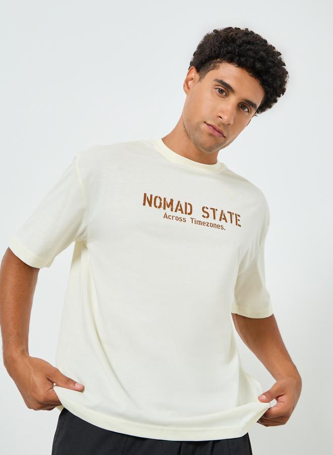 ستايلي تيشيرت فضفاض بطبعة جرافيك - Image 1