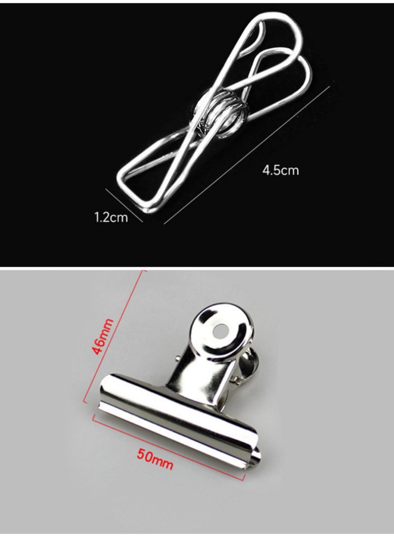 2 Different Designs of Stainless Steel Clips (Pack of 20pcs)  - Image 1