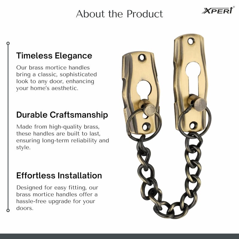Xpert Door Chain - 165 Brass by , 1 Pc, Works with Chain Lock for Door, and Door Lock, Goes Door Locks for Main Door, Door Chain Lock for Main Door, and Safety Lock for Door, Inside Main Door Locks. - Image 3