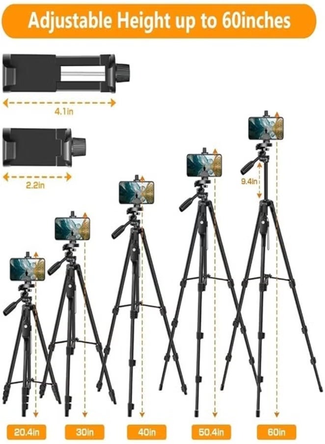 PLOKAMA PK-9970 Adjustable Tripod Stand 1900mm for Mobile Phone & Camera with Bluetooth Remote | Lightweight, Foldable, Universal Mount | Photography & Vlogging Tripod - Image 2