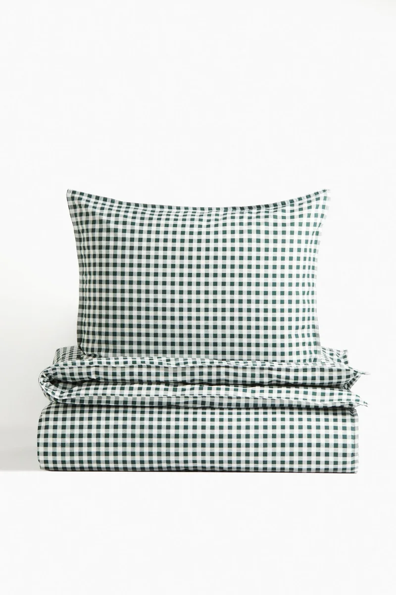 اتش اند ام طقم غطاء لحاف مفرد بتصميم منقوش