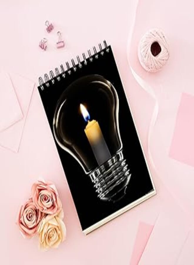 Notebook With Trendy design - Candle In A Light Bulb