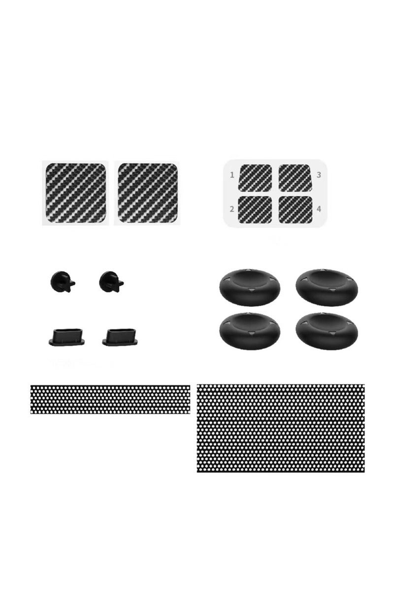 Black Protective Kit For Steam Deck OLED Dust Proof Kit Button Sticker Silicone Caps for Steam Deck
