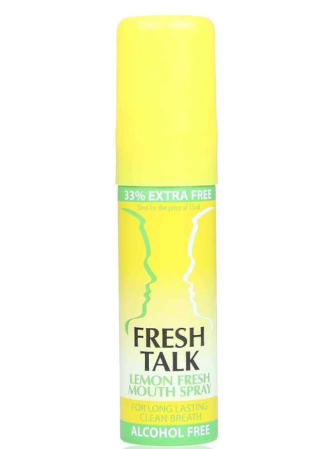 fresh talk Mouth Spray Fresh Breath with Lemon - Pocket Size Anti-Bad Breath Oral Spray - (20 ml) - Image 1