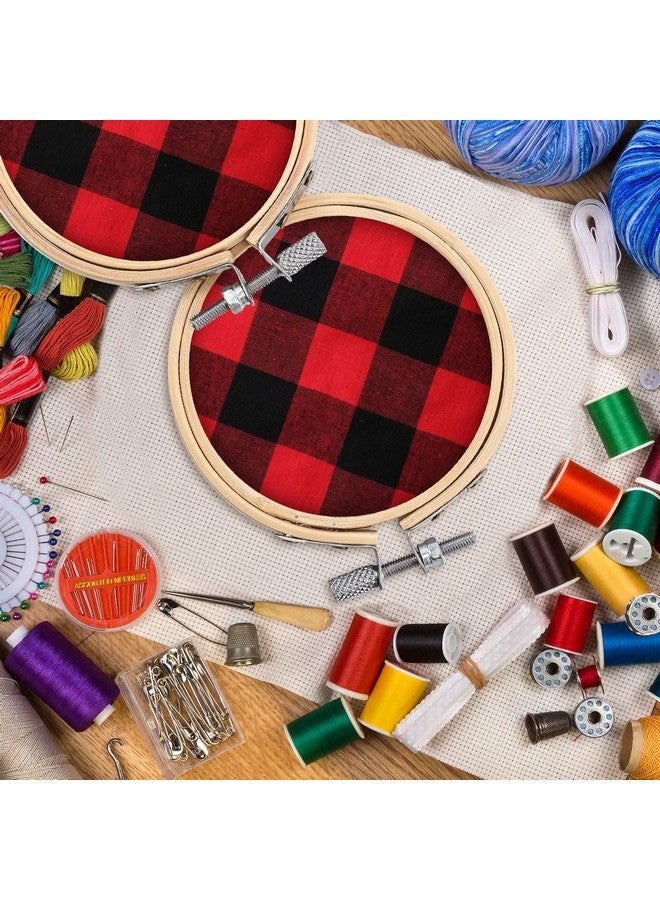 Hoteam Hoteam 48 Pcs Small Embroidery Hoop Bulk Tiny Wooden Round Hoops Bamboo Sewing Hoop Circle Cross Stitch Embroidery Hoop for Craft Art Handy Sewing Home Ornaments Christmas Decoration (4 Inch)  - Image 5